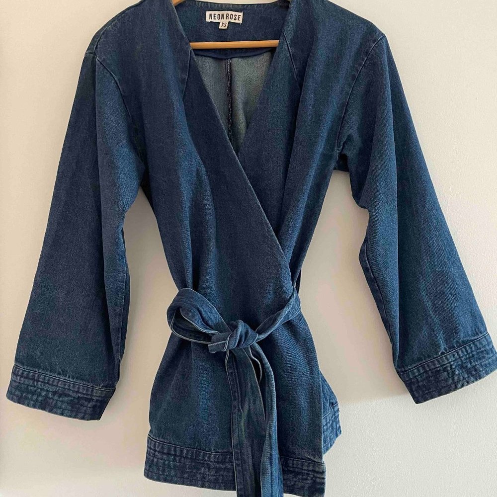 Denim Kimono Robe Jacket Size Extra Small